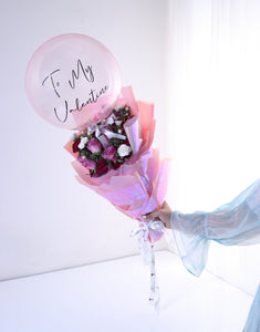 Irridiscent Glow Hand Bouquet with customisable balloon