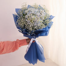 Load image into Gallery viewer, Blue Blush Hand Bouquet
