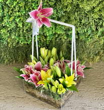 Load image into Gallery viewer, Lilies in an Acrylic Basket
