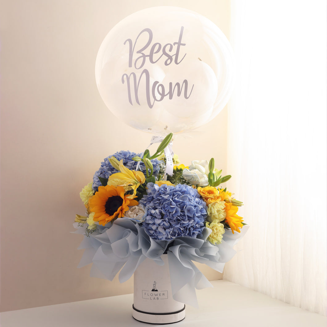 Serenity Bloom Box With Customisable Balloom