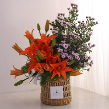 Load image into Gallery viewer, Summer Blooms in Cane Basket
