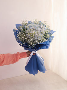 Blushing Blue Hand Bouquet